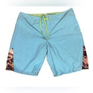 Under Armour Mens Size 40 Turquoise Polyester Unlined Swim Trunks